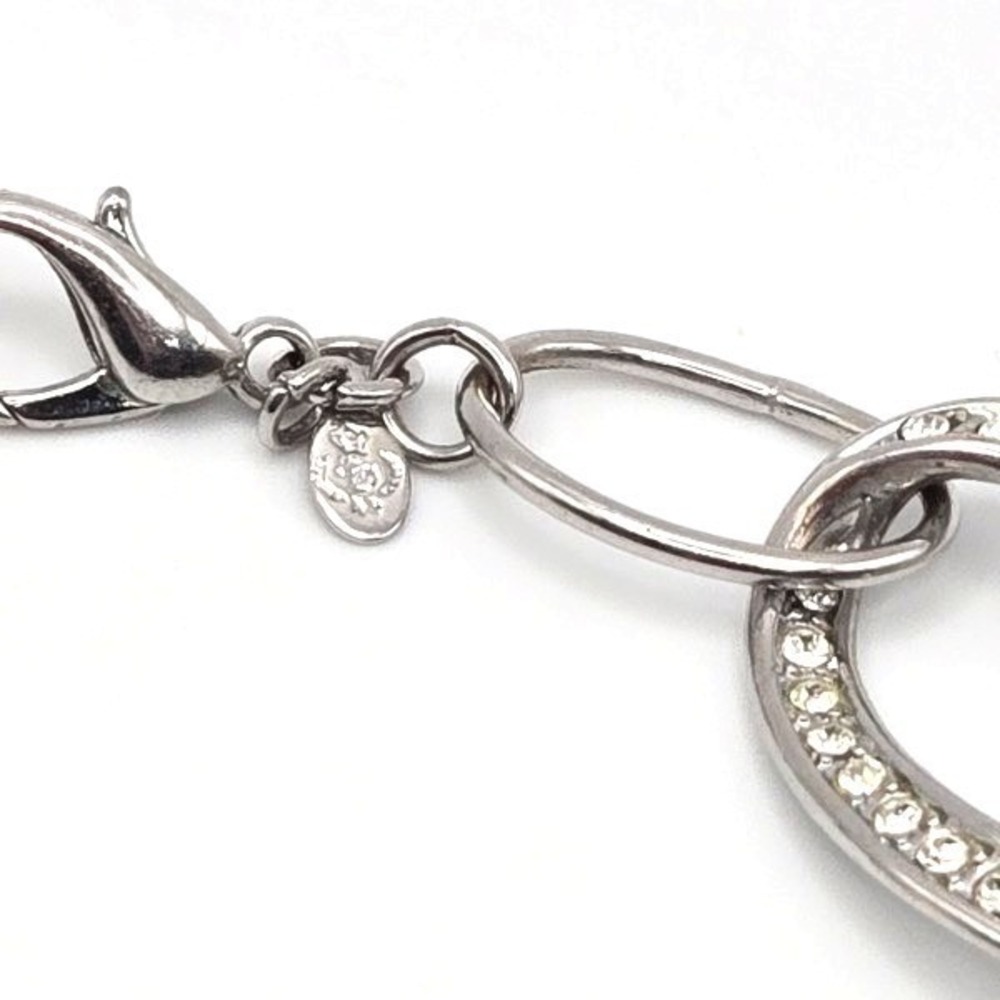 Premier‎ Designs Chunky Silver Tone Large Link Necklace with Rhinestones 16"-18" - Picture 3 of 5